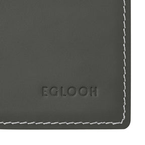 Sottomano Scrivania Mercurio Deluxe di Eglooh - Cuoio Grigio Antracite e Cuciture Bianche - Dettaglio Cucitura