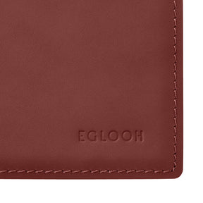 Sottomano Scrivania Mercurio di Eglooh - Cuoio Rosso Bordeaux - Dettaglio Cucitura