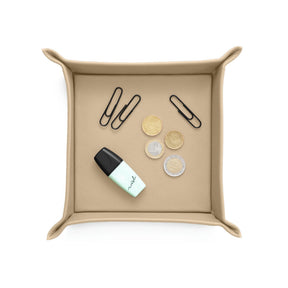 Svuotatasche Moderno in Pelle Iris di Eglooh - Vera Pelle Beige - Zoom Dall'Alto