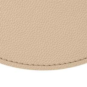 Tappetino Mouse Rotondo in Pelle Apollo di Eglooh - Vera Pelle Beige - Dettaglio Cucitura