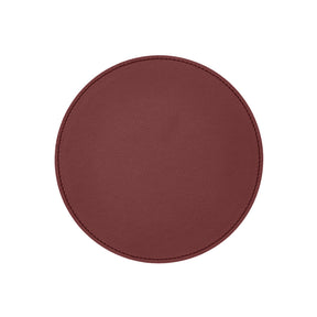 Tappetino Mouse Rotondo in Pelle Apollo di Eglooh - Vera Pelle Rosso Bordeaux