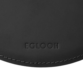 Tappetino Mouse Rotondo Atlante di Eglooh - Cuoio Nero - Dettaglio Cucitura