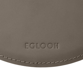 Tappetino Mouse Rotondo Atlante di Eglooh - Cuoio Grigio Talpa - Dettaglio Cucitura