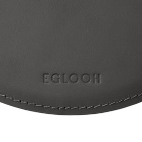 Tappetino Mouse Rotondo Atlante di Eglooh - Cuoio Grigio Antracite - Dettaglio Cucitura