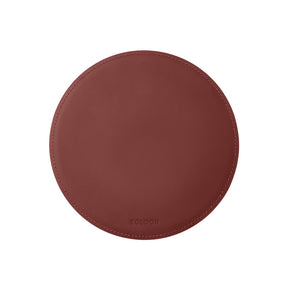 Tappetino Mouse Rotondo Atlante di Eglooh - Cuoio Rosso Bordeaux