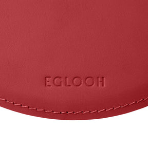 Tappetino Mouse Rotondo Atlante di Eglooh - Cuoio Rosso Ferrari - Dettaglio Cucitura