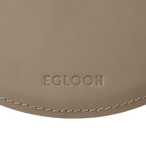 Tappetino Mouse Rotondo Atlante di Eglooh - Cuoio Grigio Tortora - Dettaglio Cucitura