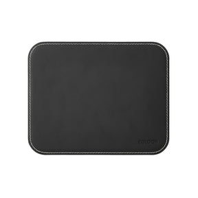 Tappetino Mouse Hermes Deluxe di Eglooh - Cuoio Nero e Cuciture Bianche