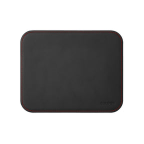 Tappetino Mouse Hermes Deluxe di Eglooh - Cuoio Nero e Cuciture Rosse