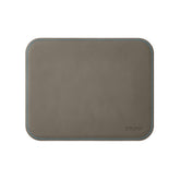 Tappetino Mouse Hermes Deluxe di Eglooh - Cuoio Grigio Talpa e Cuciture Azzurre