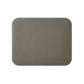 Tappetino Mouse Hermes Deluxe di Eglooh - Cuoio Grigio Talpa e Cuciture Azzurre