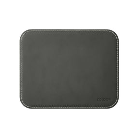 Tappetino Mouse Hermes Deluxe di Eglooh - Cuoio Grigio Antracite e Cuciture Bianche