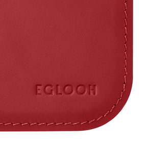 Tappetino Mouse Hermes di Eglooh - Cuoio Rosso Ferrari - Dettaglio Cucitura