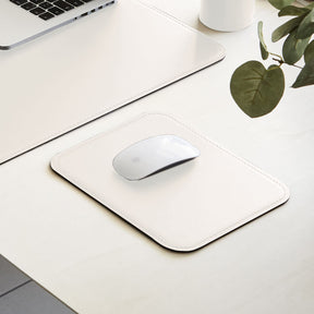 Tappetino Mouse Hermes di Eglooh - Cuoio Bianco - Zoom Tre Quarti