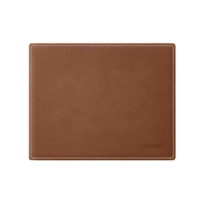 Tappetino Mouse Mercurio Deluxe di Eglooh - Cuoio Marrone Naturale e Cuciture Bianche
