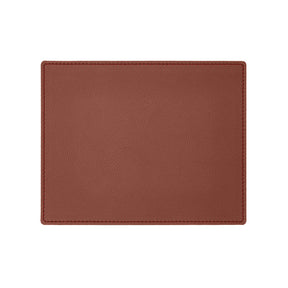 Tappetino Mouse in Pelle Palladio Deluxe di Eglooh - Vera Pelle Marrone Naturale e Cuciture Rosse