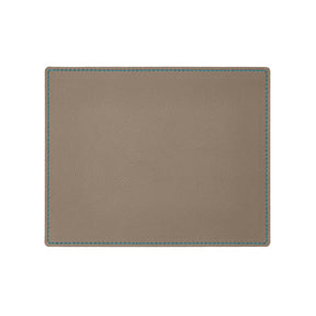 Tappetino Mouse in Pelle Palladio Deluxe di Eglooh - Vera Pelle Grigio Talpa e Cuciture Azzurre