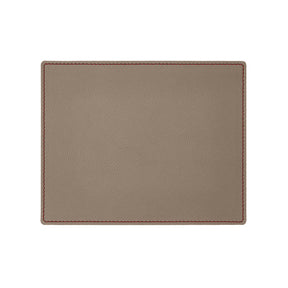 Tappetino Mouse in Pelle Palladio Deluxe di Eglooh - Vera Pelle Grigio Talpa e Cuciture Rosse