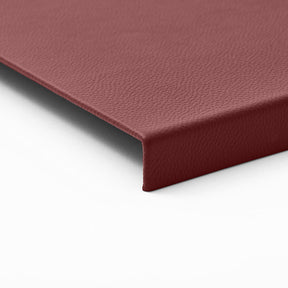 Tappetino Mouse in Pelle Adamantis di Eglooh - Vera Pelle Rosso Bordeaux - Dettaglio Bordo